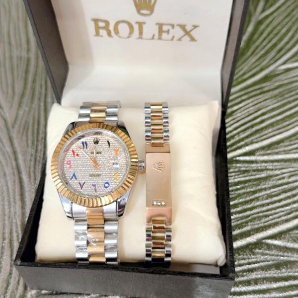 Men Rolex Watch (Rose gold and silver colour)